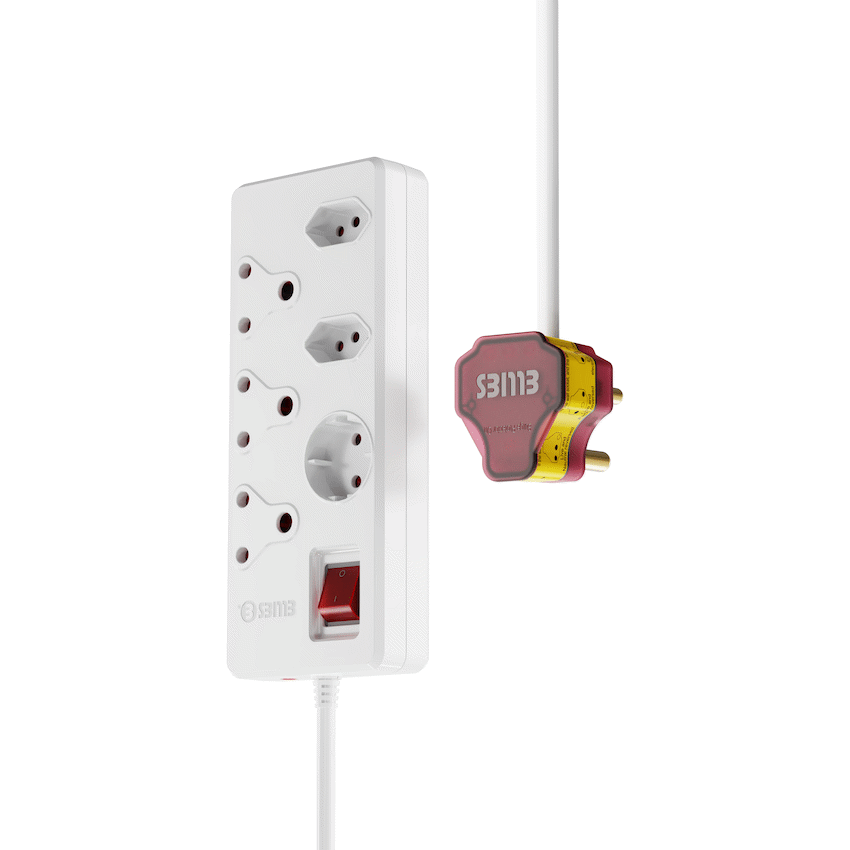 Ellies 6 way High Surge Multiplug 0.5M - WT - Image 3