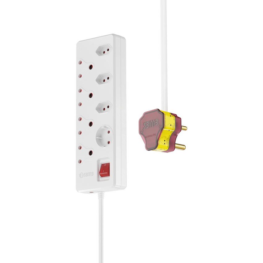 Ellies 8-Way High Surge Multiplug 0.5m - WT - Image 3