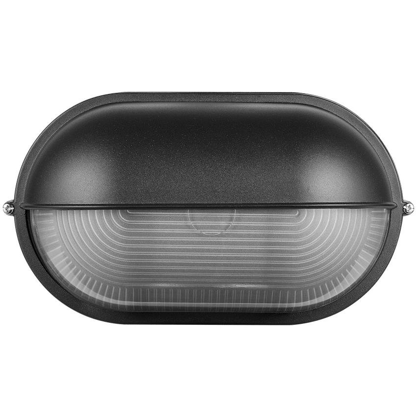 Ellies Arc Series - AC Oval LED Bulkhead - Aluminium + Glass - E27 Base -BK - Image 3