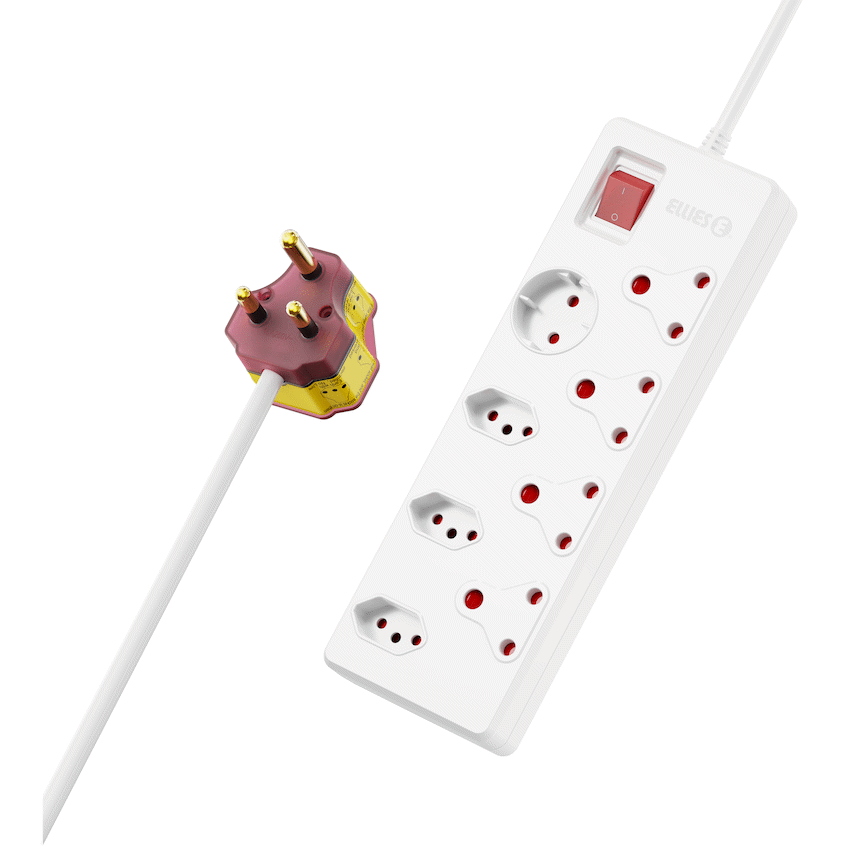 Ellies 8-Way High Surge Multiplug 0.5m - WT - Image 4