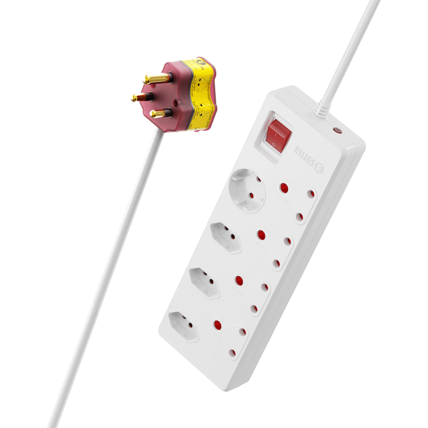 Ellies 8-Way High Surge Multiplug 0.5m - WT - Image 5