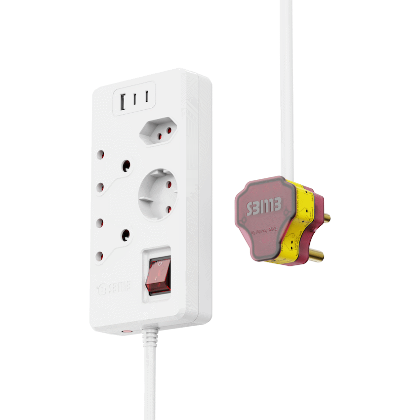 Ellies High Surge 4 Way Multi-plug PD20W Dual USB-C + USB - 0.5M - WT - Image 5