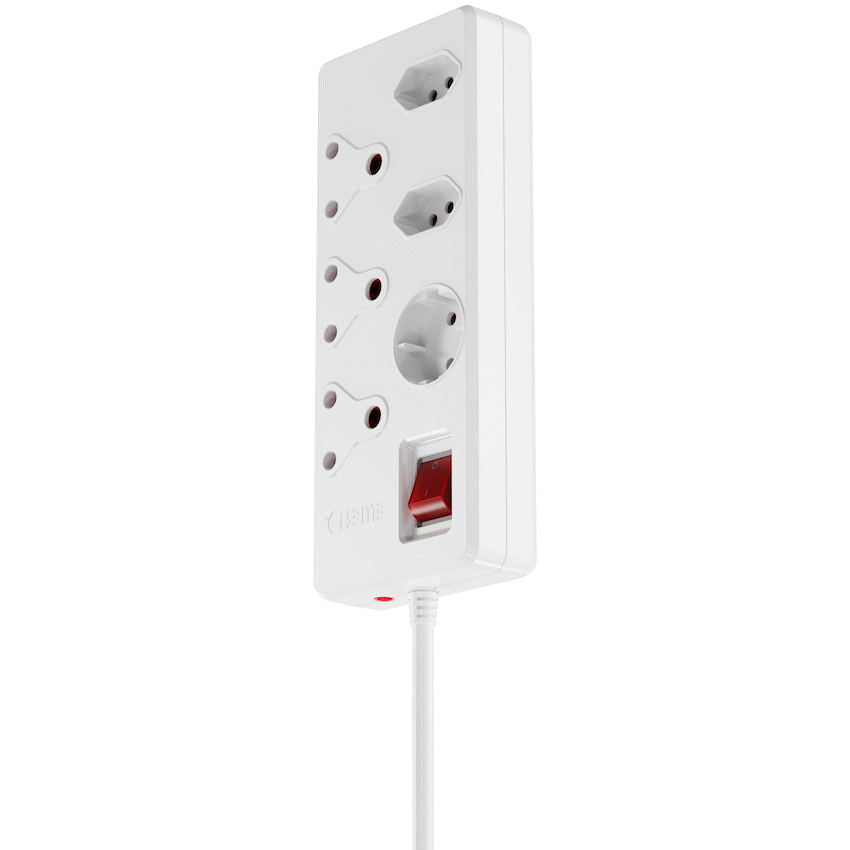 Ellies 6 way High Surge Multiplug 0.5M - WT - Image 6