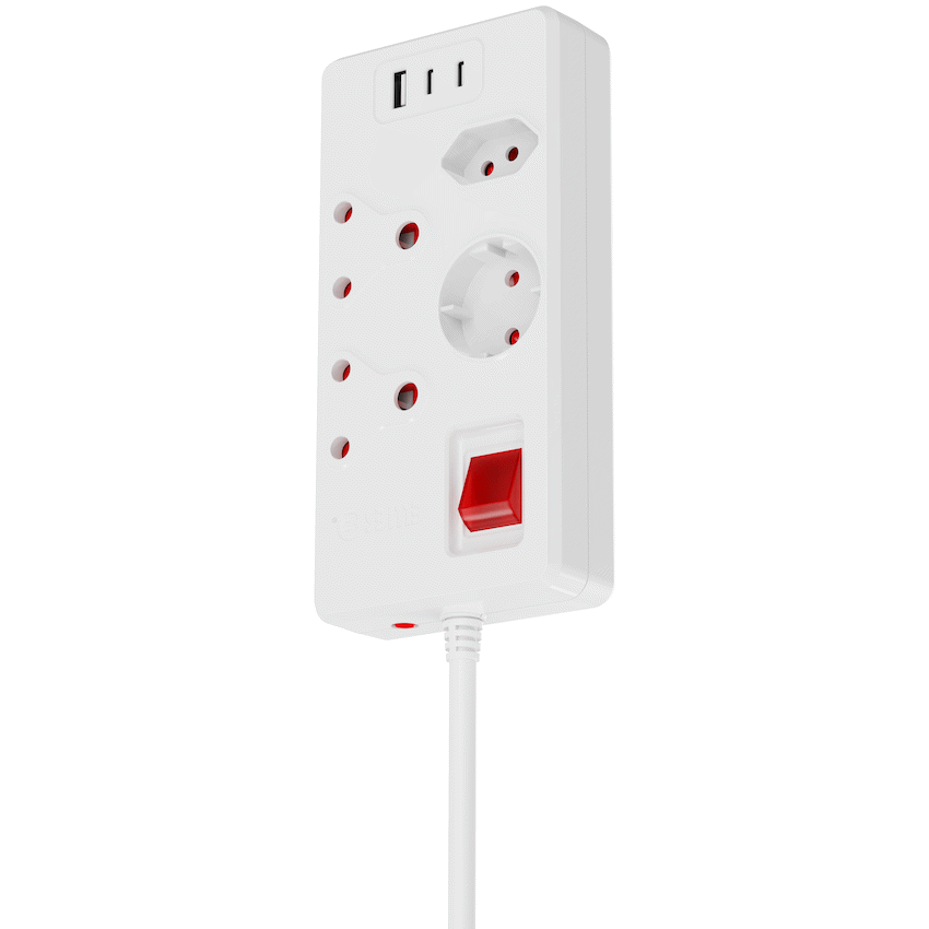 Ellies High Surge 4 Way Multi-plug PD20W Dual USB-C + USB - 0.5M - WT - Image 7